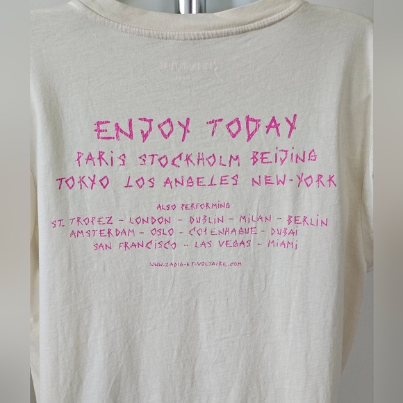 Zadig & Voltaire L'amour Est Declare Graphic Tee Size Large - Picture 5 of 12